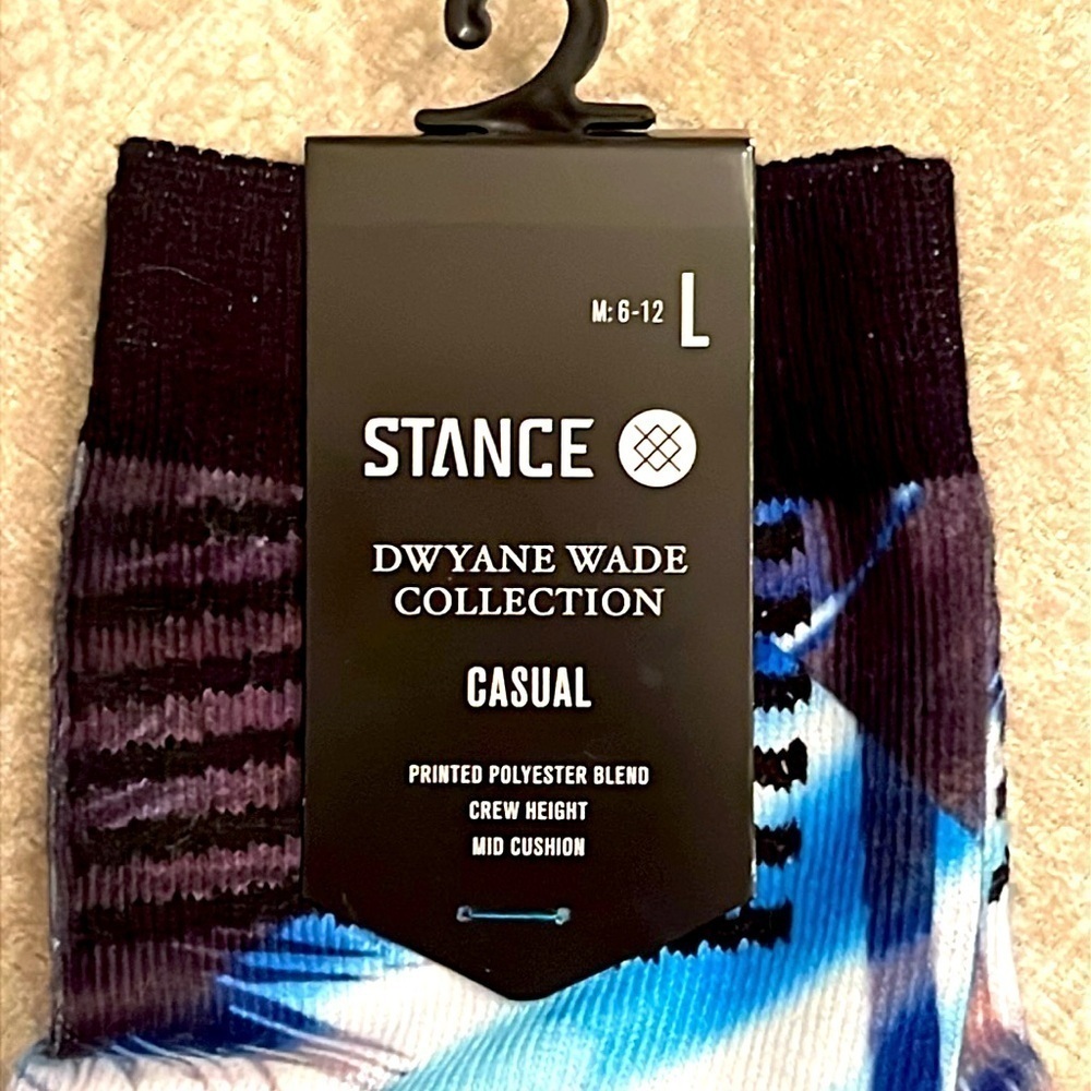 Brand New Stance Dwayne Wade Collection Casual Crew Cushion Socks Tropical Miami - Picture 7 of 15